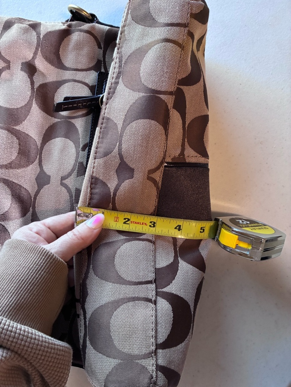 Coach Signature Canvas Tote in Brown and Tan - Picture 9 of 14